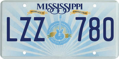 MS license plate LZZ780