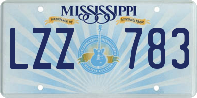 MS license plate LZZ783