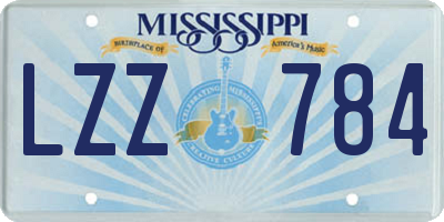 MS license plate LZZ784