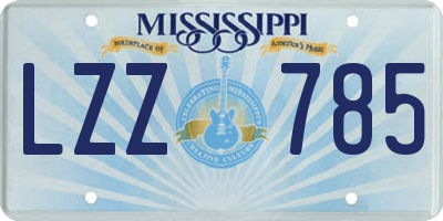 MS license plate LZZ785