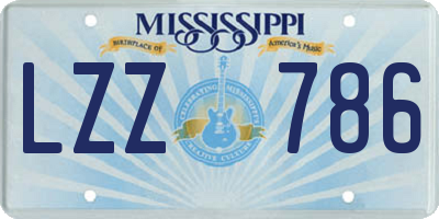 MS license plate LZZ786