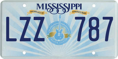 MS license plate LZZ787