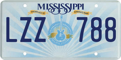 MS license plate LZZ788