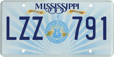 MS license plate LZZ791