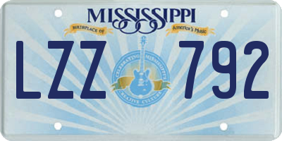 MS license plate LZZ792