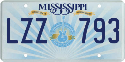 MS license plate LZZ793