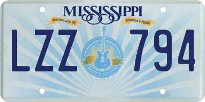 MS license plate LZZ794