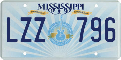 MS license plate LZZ796