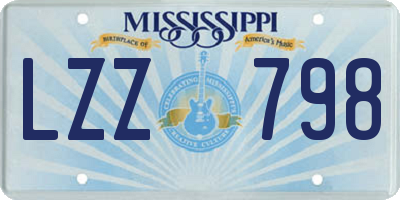 MS license plate LZZ798