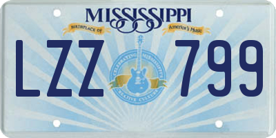 MS license plate LZZ799