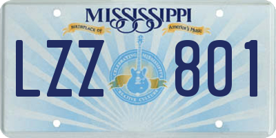 MS license plate LZZ801