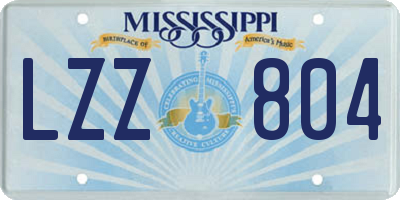 MS license plate LZZ804