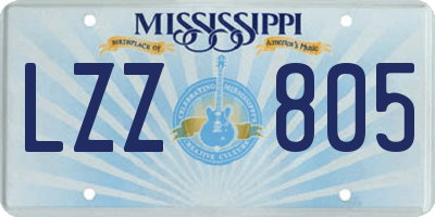 MS license plate LZZ805