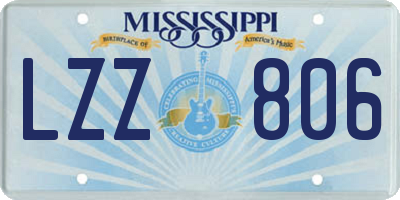 MS license plate LZZ806