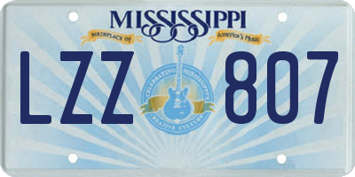 MS license plate LZZ807