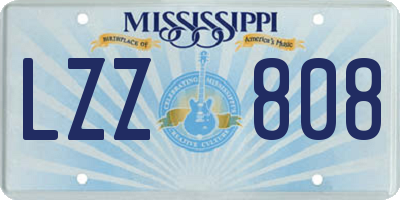 MS license plate LZZ808