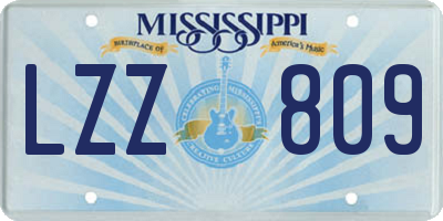 MS license plate LZZ809
