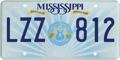 MS license plate LZZ812