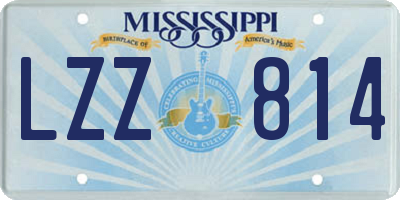 MS license plate LZZ814
