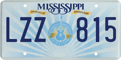 MS license plate LZZ815