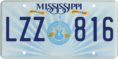 MS license plate LZZ816