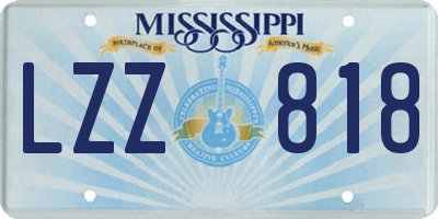 MS license plate LZZ818
