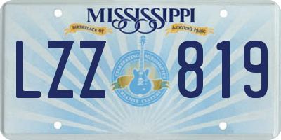 MS license plate LZZ819