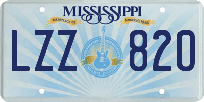 MS license plate LZZ820