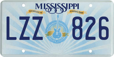 MS license plate LZZ826