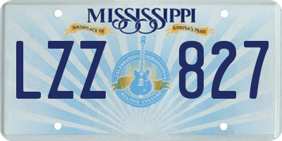 MS license plate LZZ827