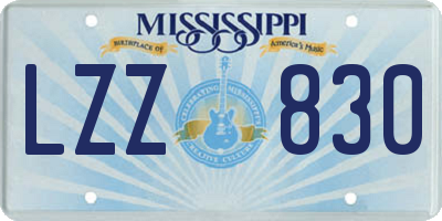 MS license plate LZZ830