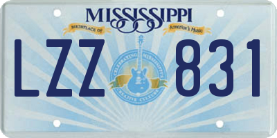 MS license plate LZZ831