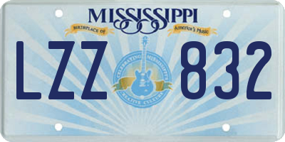 MS license plate LZZ832