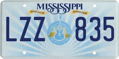 MS license plate LZZ835