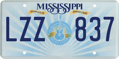 MS license plate LZZ837