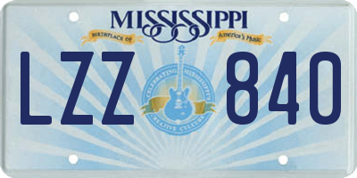 MS license plate LZZ840