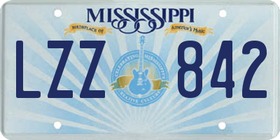 MS license plate LZZ842
