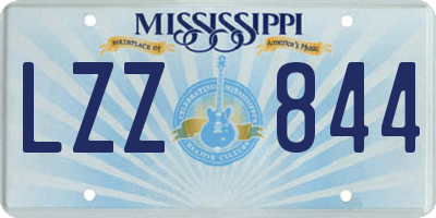 MS license plate LZZ844