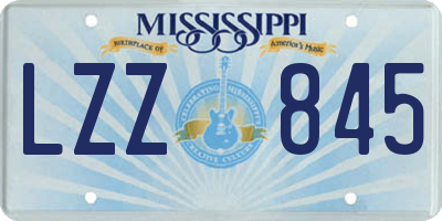 MS license plate LZZ845