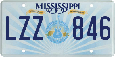 MS license plate LZZ846