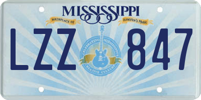 MS license plate LZZ847