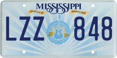 MS license plate LZZ848