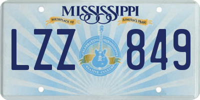 MS license plate LZZ849