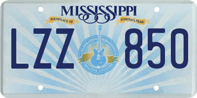 MS license plate LZZ850