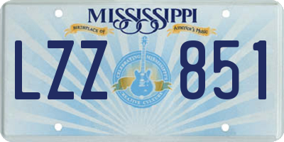 MS license plate LZZ851