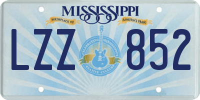 MS license plate LZZ852