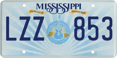 MS license plate LZZ853