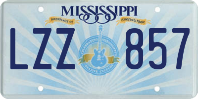 MS license plate LZZ857