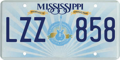 MS license plate LZZ858