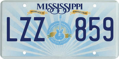 MS license plate LZZ859
